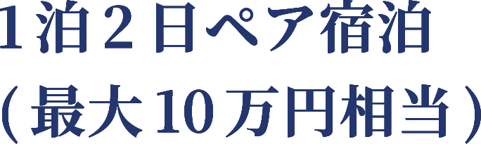 1泊2日ペア宿泊(最大10万円相当)